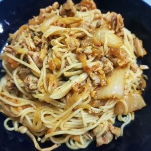 納豆キムチパスタ